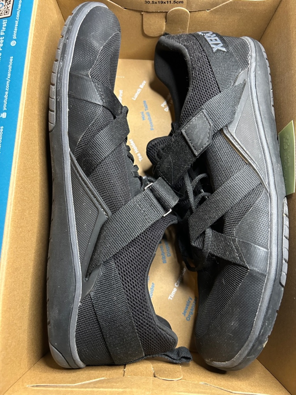 Xero Shoes Forza Trainer Men's Black Athletic Strap Sneakers size 9